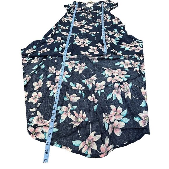 LOVESTITCH Floral High/low Dress In Midnight Blue - Picture 7 of 7